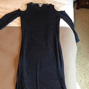 Bar iii navy cold shoulder dress